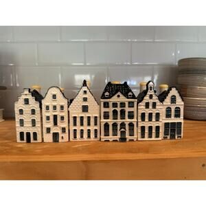 KLM Bols Delft Houses Set Of 6 # 79,34,77,48, 25,15